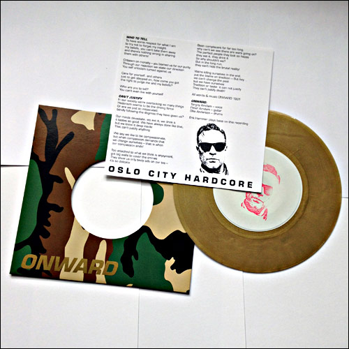 Onward - s/t 7" Bundle (RSD 2016) w/ Pete Amdam stamp in a camo sleeve